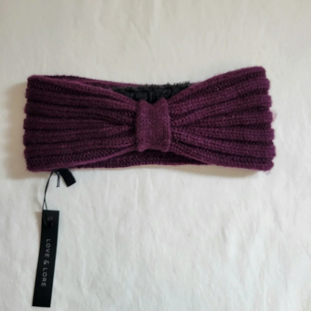 Love & Lore Alpaca Headband Ear Warmers Purple Athleisure Outdoor Warm‎ Winter